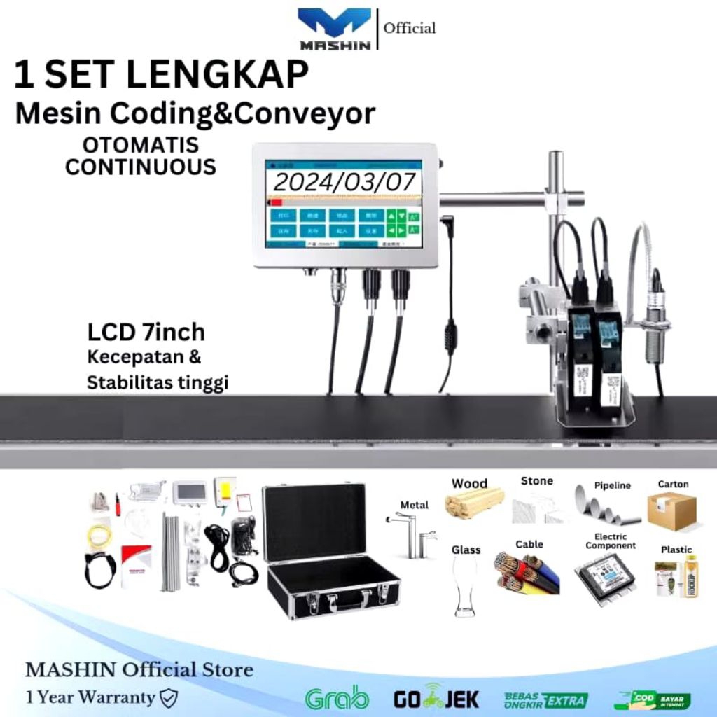 Mashin - SATU SET MESIN CODING Dan CONVEYOR Inkjet Expired Date Otomatis Continue JMZ-150P Thermal Printer Automatic