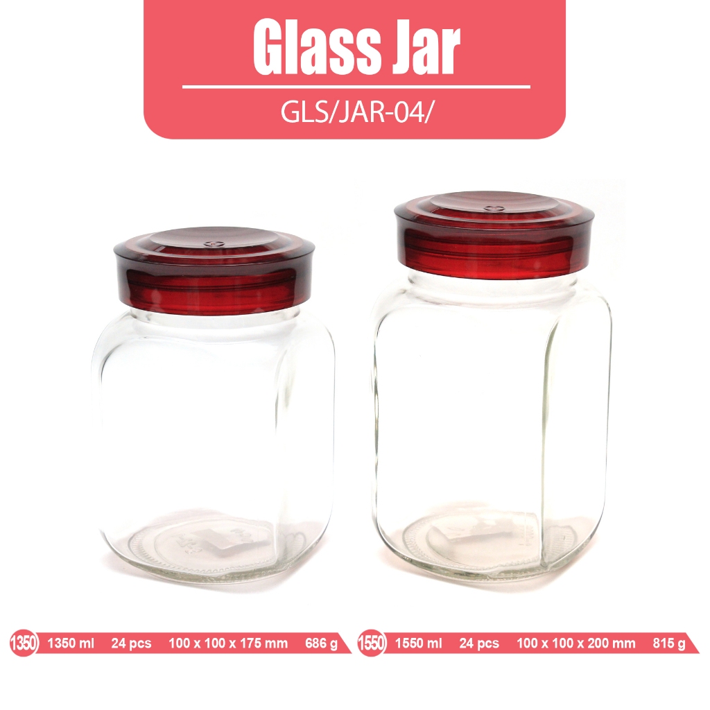 Glass Jar Penyimpanan Kue Toples Kaca Tebal - Gambar 4
