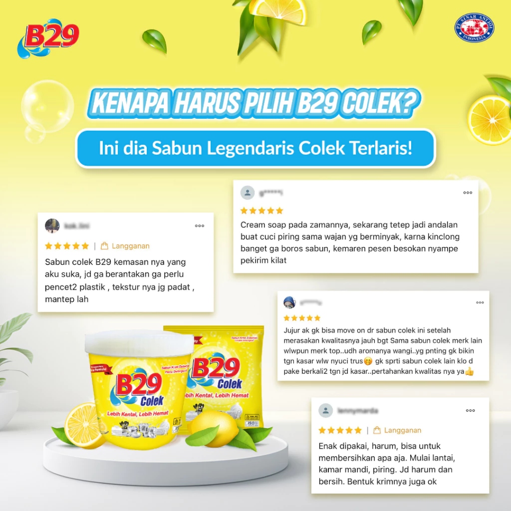 Promo B29 Cream Cup 430gr Sabun Colek Kuning Pembersih Pakaian Kuning - Gambar 4