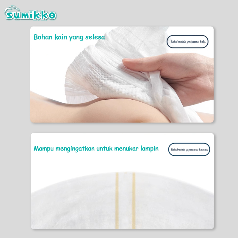 SUMIKKO Pants Popok S50 M50 L50 XL50 XXL50 XXXL50 TAPE PEREKAT baby Popok Bayi Sekali Pakai Jumbo Pack murah promo - Gambar 2