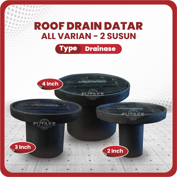 FUTAKE - Flat Roof Drain Cast Iron 2, 3, 4 Inch 2 Stacks / Floor Drain ...