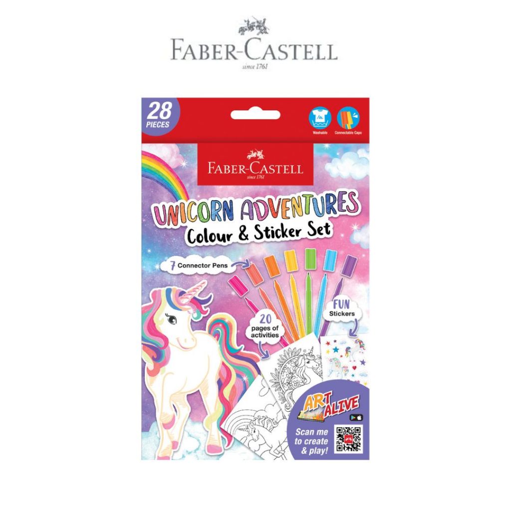 Faber-Castell Colouring Pack set Buku Mewarnai – Dino & Unicorn Edition