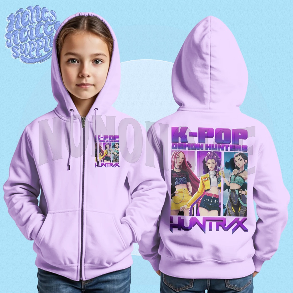 Huntrix Member Kpop Demon Hunters Kids Zipper Hoodie Jacket / Kpop ...