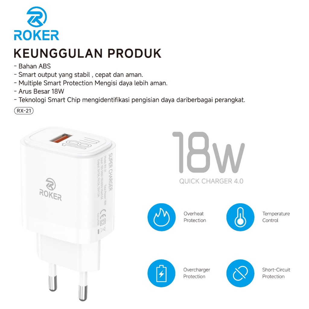 ROKER QC 18W Fast Charging RX21 ios kabel lightning iphone - Gambar 3