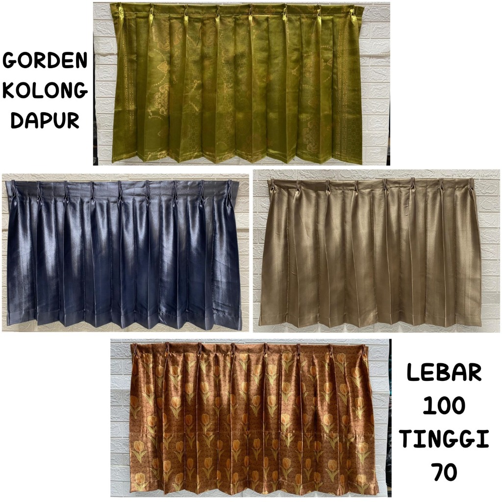 KONG PONI + KOLONG DAPUR GORDEN BLACKOUT ELEGAN MURAH BERMACAM MOTIF DAN WARNA - Gambar 2