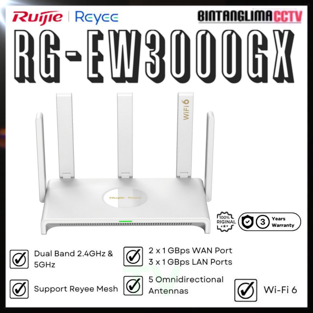 Ruijie Reyee RG-EW3000GX Wifi6 Gigabit Wireless Mesh Router AX3000 ...