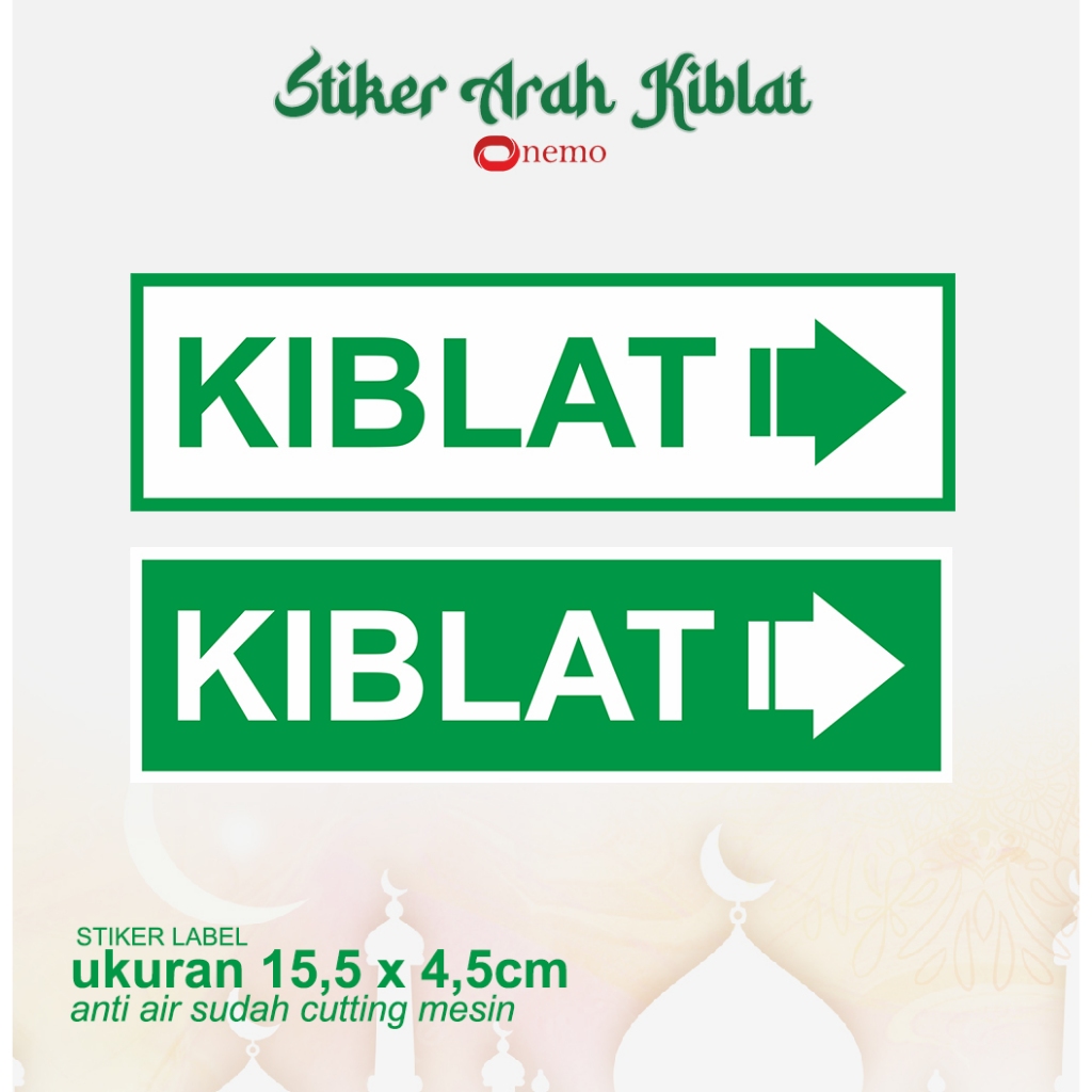 Stiker kiblat / Sticker arah kiblat / stiker arah solat Waterproof ...