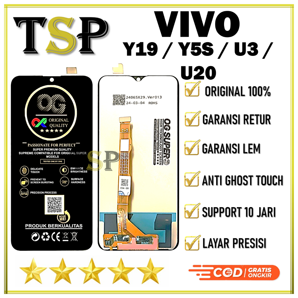 LCD VIVO Y19 / Y5S / U3 / U20  LCD TOUCHSCREEN ORIGINAL 100% ORIGINAL STANDART PABRIK