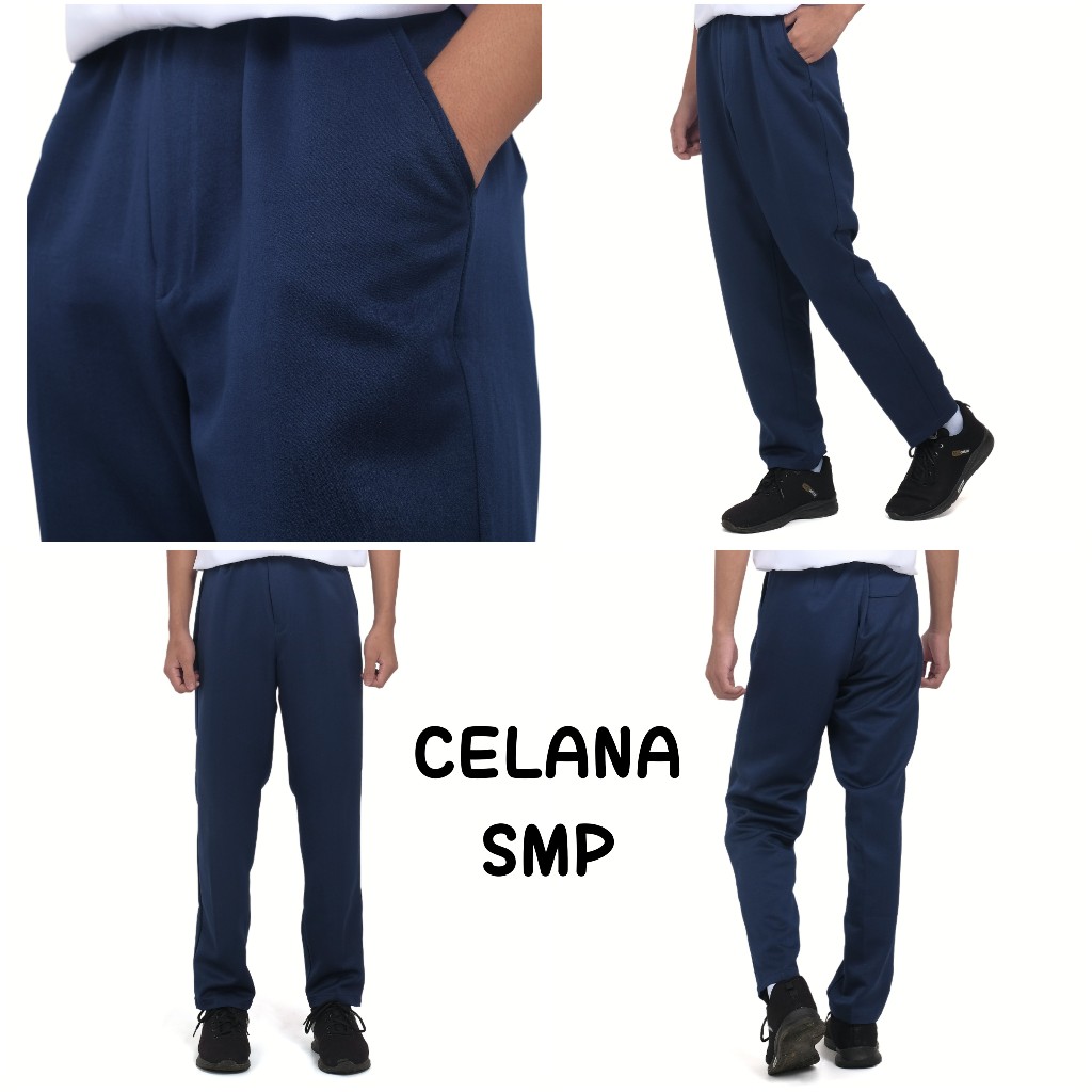 CELANA SERAGAM SEKOLAH SMP MTs DEWASA PANJANG WARNA BIRU DAN PUTIH BAHAN PREMIUM TEBEL DAN NYAMAN