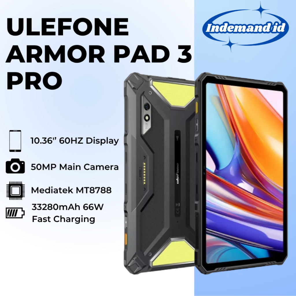 Ulefone Armor Pad 3 Pro Rugged Tablet 33280mAh MediaTekMT8788 16GB 256GB 50MP 10.36"2K Android