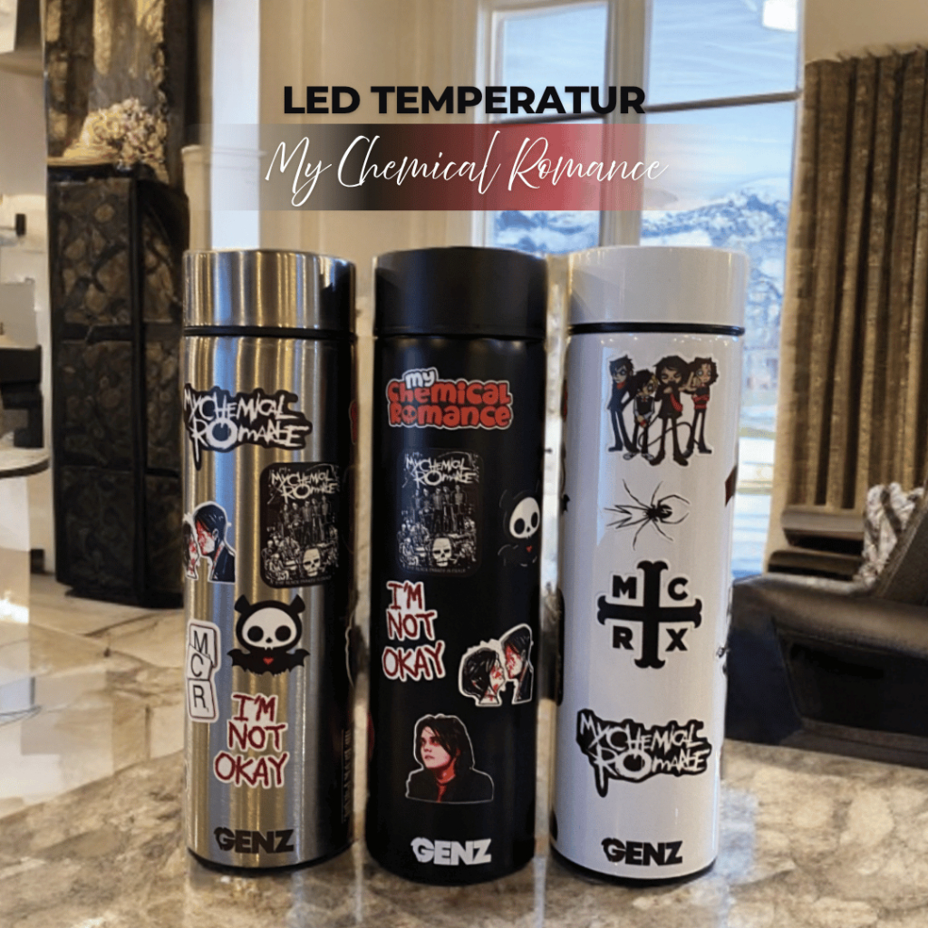 My Chemical Romance Tumbler Aesthetic Premium Stainless Stell TahanDingin Panas 500Ml LED TEMPERATUR foto 2