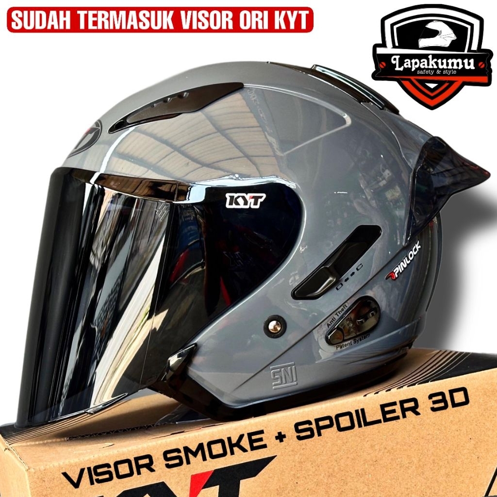 Kyt galaxy flat R helmet plus 3D spoiler helmet motorcycle | Shopee ...