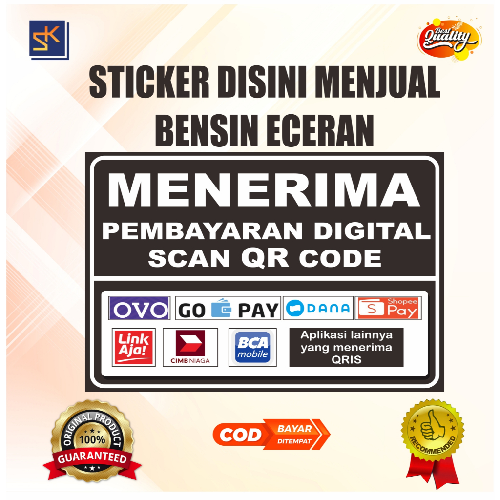 Digital Payment Support Sticker with QRIS! Premium Quality Low Price ...