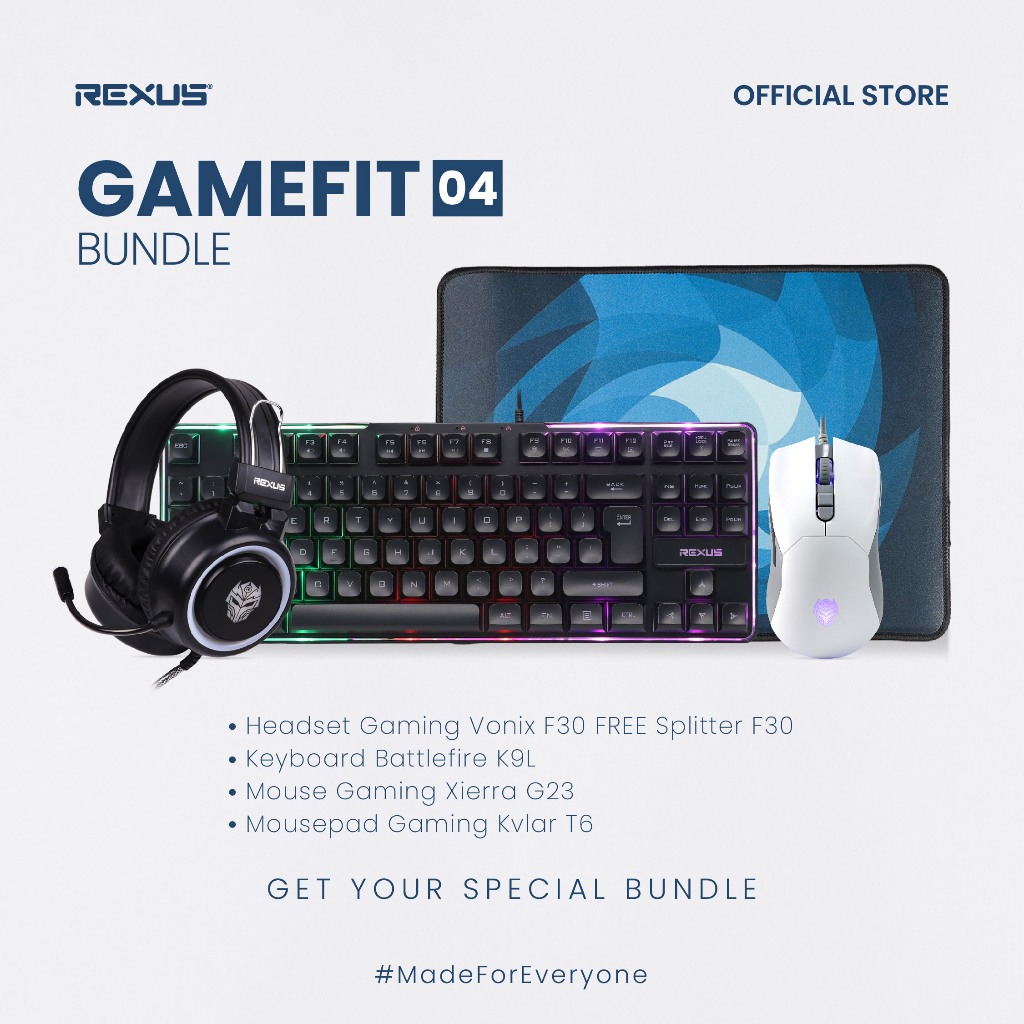 Rexus Gamefit Bundle 04 - Gaming Gear Combo 4in1 | Shopee Singapore