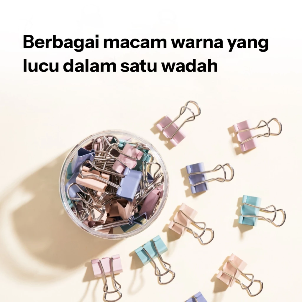 Deli Binder Clip /  Klip Binder / Penjepit Kertas Warna-Warni Pastel 855XA - Gambar 4