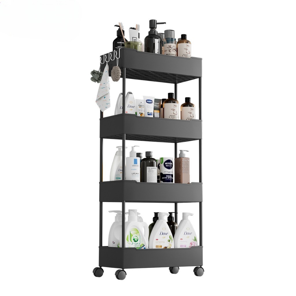 Square kitchen shelves stacking multi-purpose push shelves, trolley ...