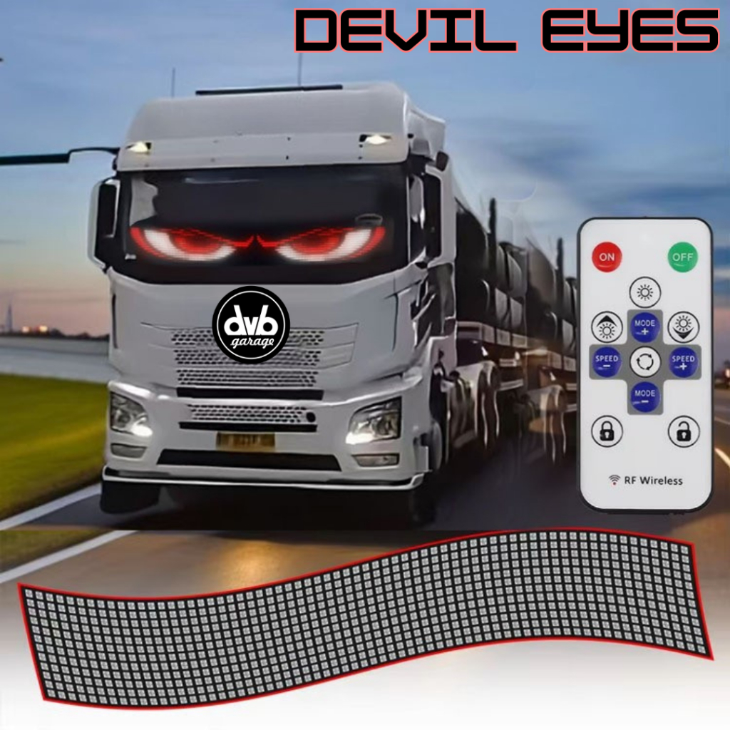 MATA LED DYNAMIC DEVIL EYES FLASHING PANEL DIY REMOTE MULTI MODE RGB ...