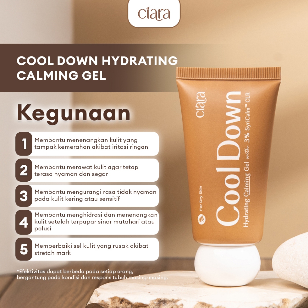 Ciara Cool Down Hydrating Calming Gel Pereda kulit pereda iritasi Salep Gatal Paling Ampuh Paling Ampuh Salep Kulit Gatal Kulit Eksim Gatal Selangkangan Alergi Kulit Kudis Kutu Air Panu Jamuran Ampuh HALAL - Gambar 4
