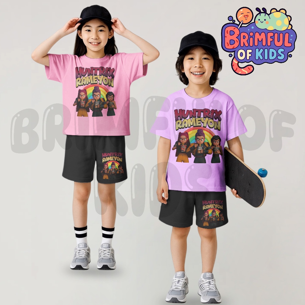 Huntrix Kpop Demons Hunters Rameyon Kids T-Shirt Set Kpop Demon Hunters ...