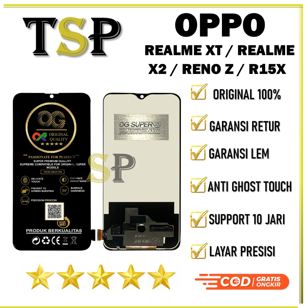 ORIGINAL LCD OPPO REALME XT / REALME X2 / RENO Z / R15X / k5 FULLSET TOUCHSCREEN ORIGINAL