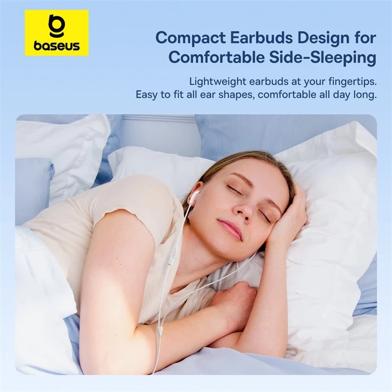 Baseus Encok CZ19 / HZ19 Semi in Ear Wired Earphone Type-C Headset Kabel Bass Hi-Res Sound - Gambar 4