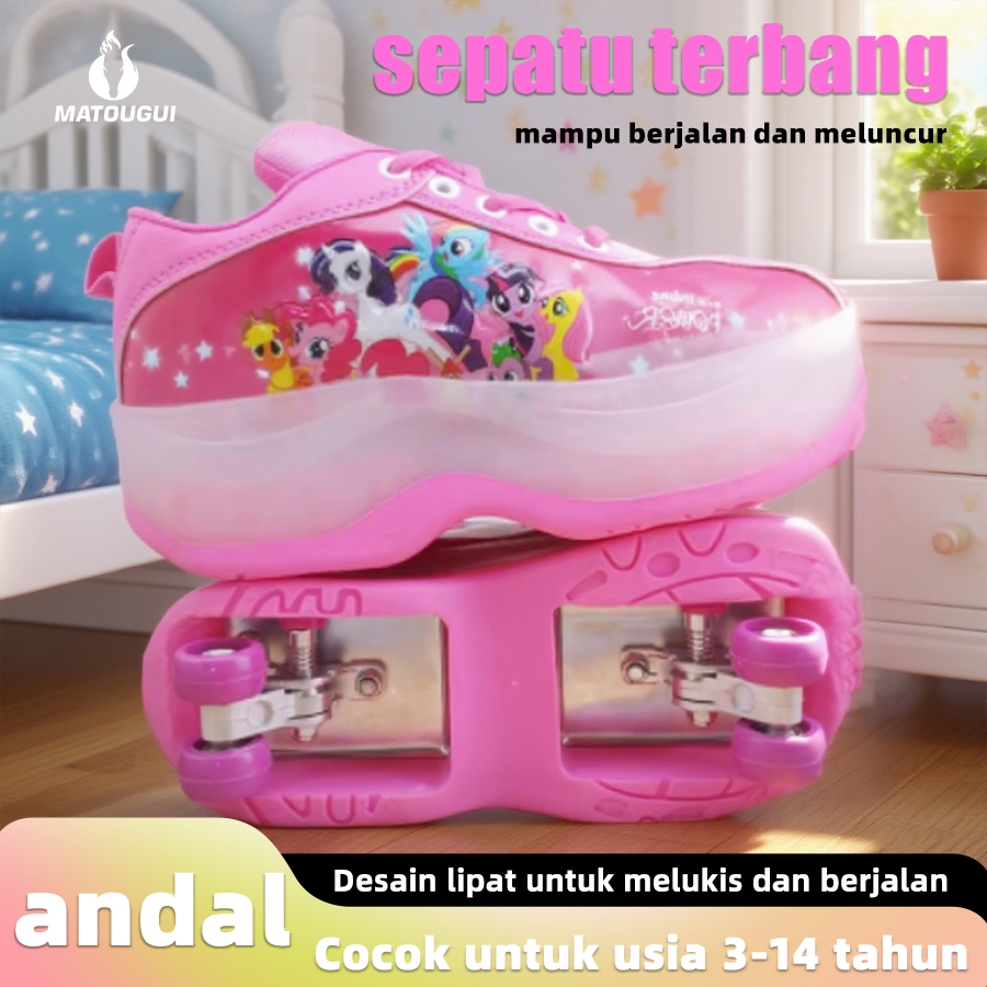 MTG-Sepatu Roda Anak/sepatu roda Oxelo/Sepatu roda anak-anak yang stylish dan cerdas dengan lampu LED.lampu kedip/tidak licin/anti goyang/lnline skate/star/ukuran dapat disesuaikan/pu/gaya bajaj/mode skateboard - Gambar 4
