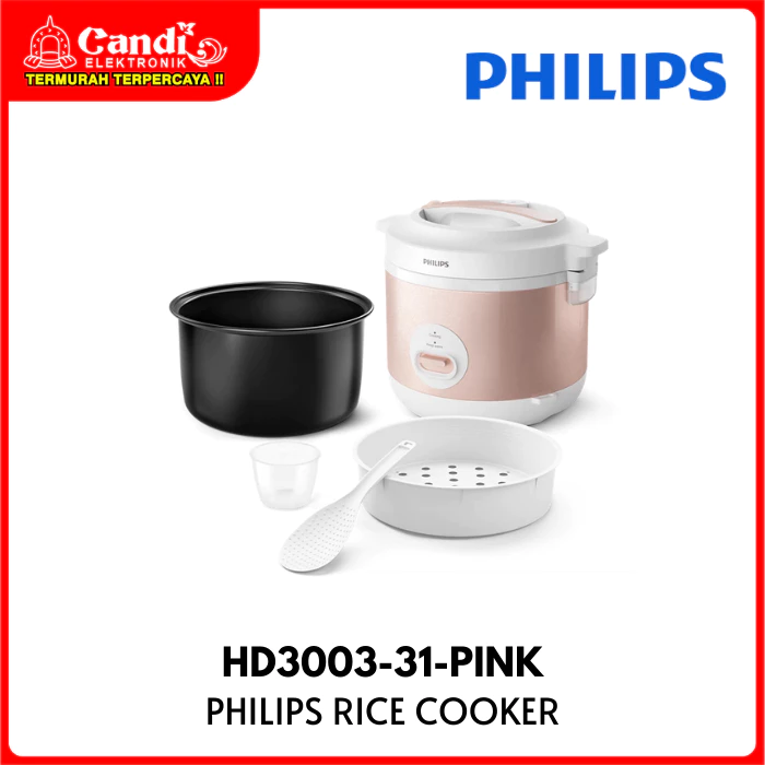 PHILIPS Rice Cooker Penanak Nasi Kapasitas 1,8 Liter HD3003-31-PINK - Gambar 3