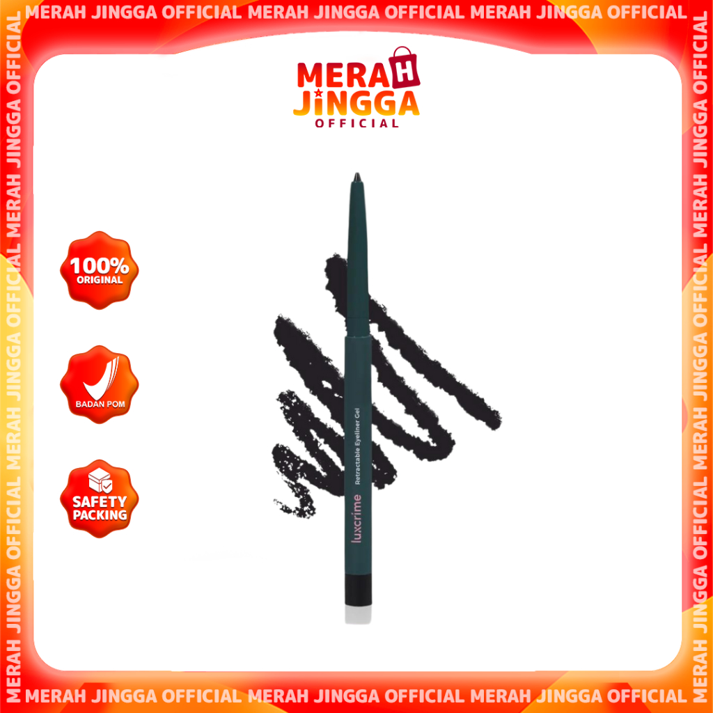 Luxcrime Retractable Eyeliner - Waterproof / Merah Jingga Official
