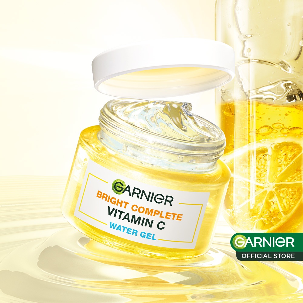 GARNIER Bright Complete Vitamin C Ceramide Barrier Moisturizer Gel 50ml - Water Gel Skincare Pelembab Ringan untuk mencerahkan tone up pelembab wajah cream pemutih wajah glowing cepat - Gambar 3