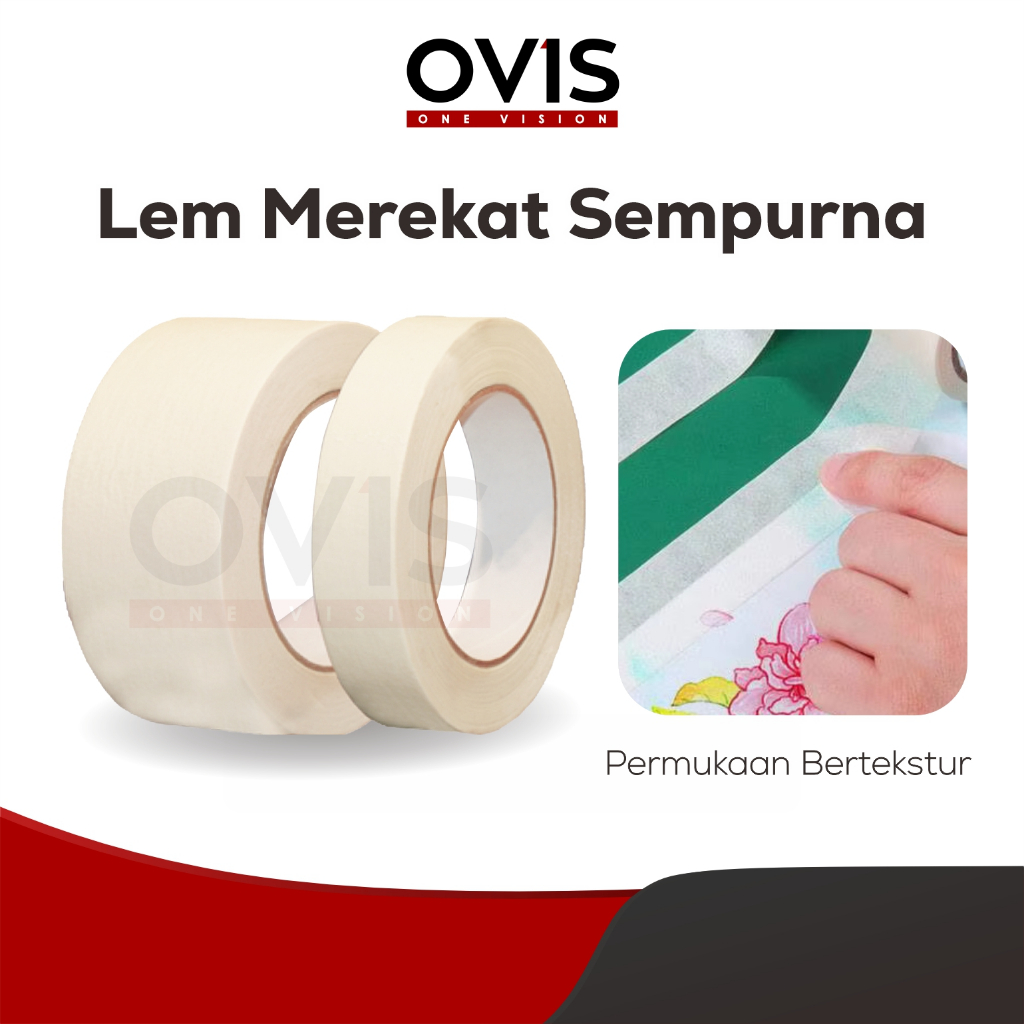 Masking Tape Lakban Isolasi Selotip Kertas Ovis 24 mm 48 mm 15 Meter - Gambar 2