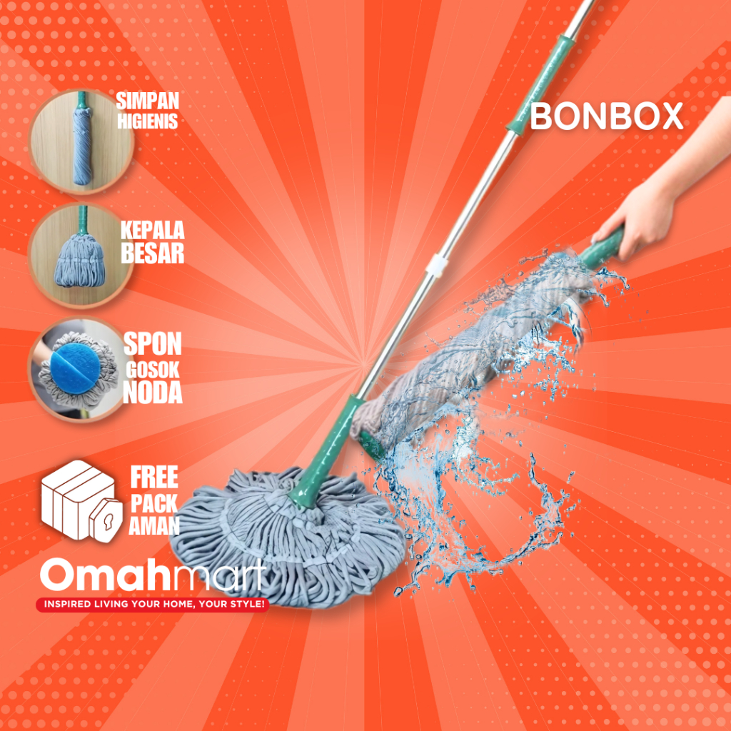 BONBOX Rotating Floor Mop Stick set Practical Microfiber Cloth ...