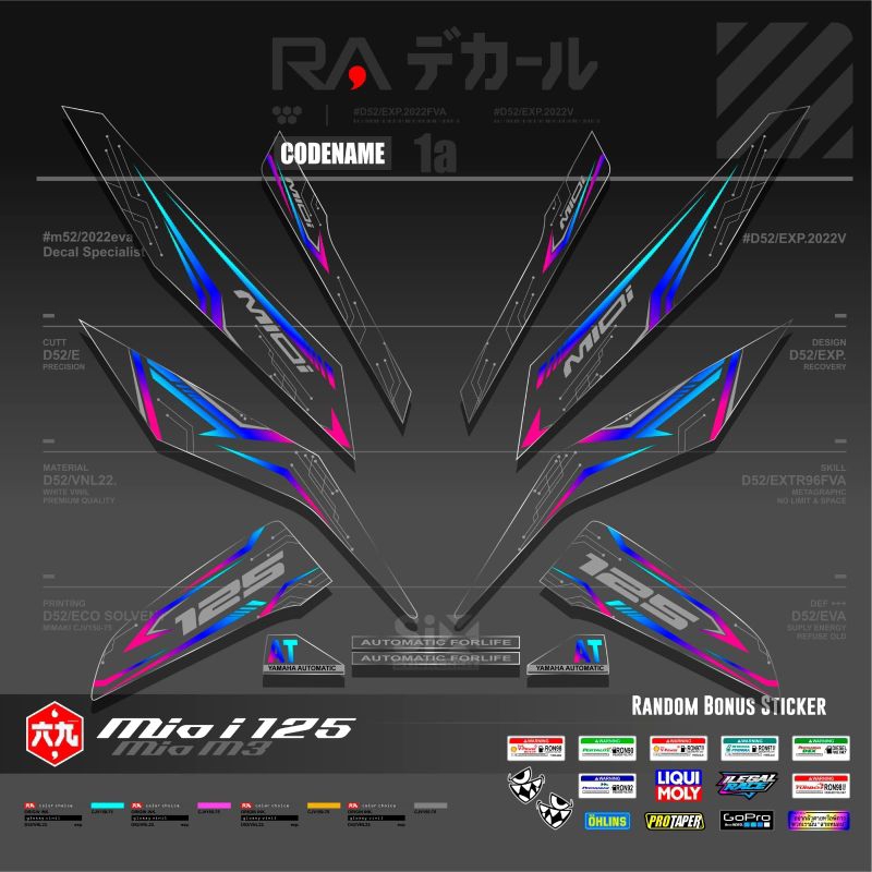 Decals STICKER VARIATION YAMAHA MIO M3/STRIPPING MIO Z 125 TRANSPARENT ...