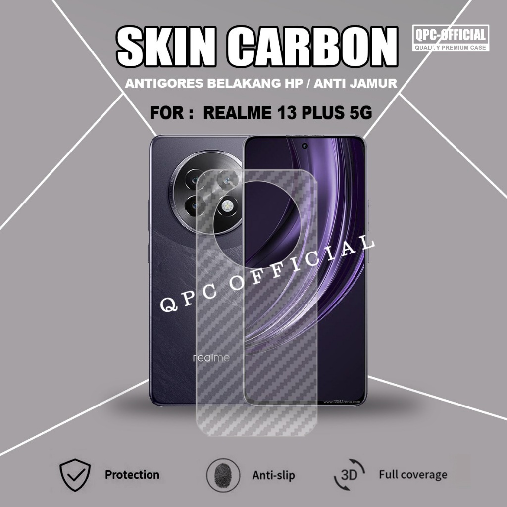 Skin Carbon Realme P3 Lite Realme Note 70 Realme P3 5G Realme 13 Plus 5G Realme Note 60 60X Realme 13 4G Realme 13 Pro Realme 13 Pro Plus Realme C65 Realme 12 5G Realme 12 Plus Realme C51S Antigores Garskin Pelindung Belakang Realme 13 4G 13 Pro - Gambar 4