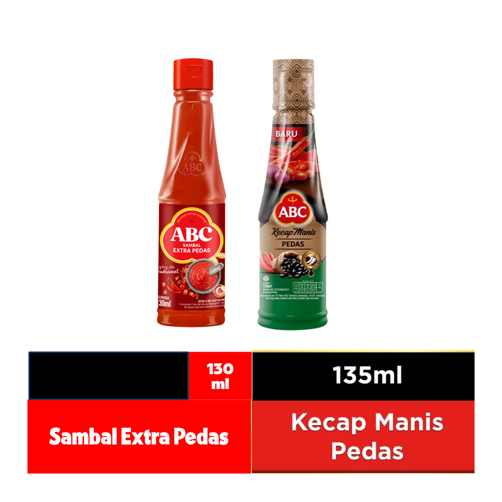 ABC Saus Sambal Extra Pedas 135 mL & Kecap Pedas 135 mL