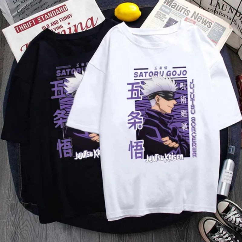 Gojo Satoru Anime T-shirt Men's Distro Clothes Adult Boys Anime Clothes ...