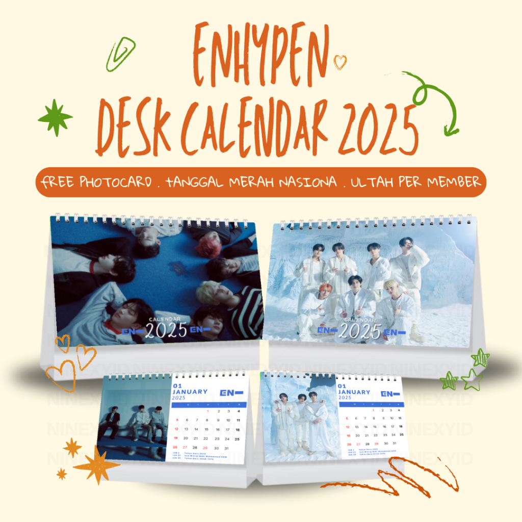 Enhypen Desk Calendar 2025 / Calendar 2025 / enhypen Calendar 2025 kpop