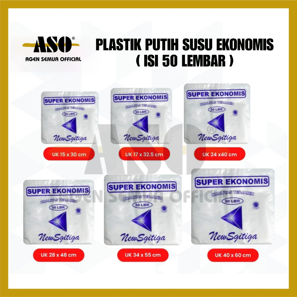 KANTONG PLASTIK SEGITIGA EKONOMIS HITAM MERAH PUTIH SUSU UK. 15 - 40 KUALITAS LOCO [ Isi 50 ] PROMO !!! - Gambar 4