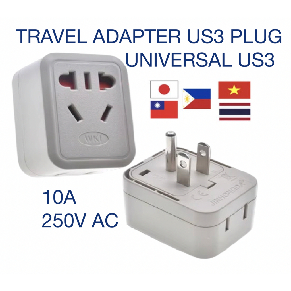 Universal Plug Travel Adapter Converter USA AMERICAN JAPAN KANADA ...