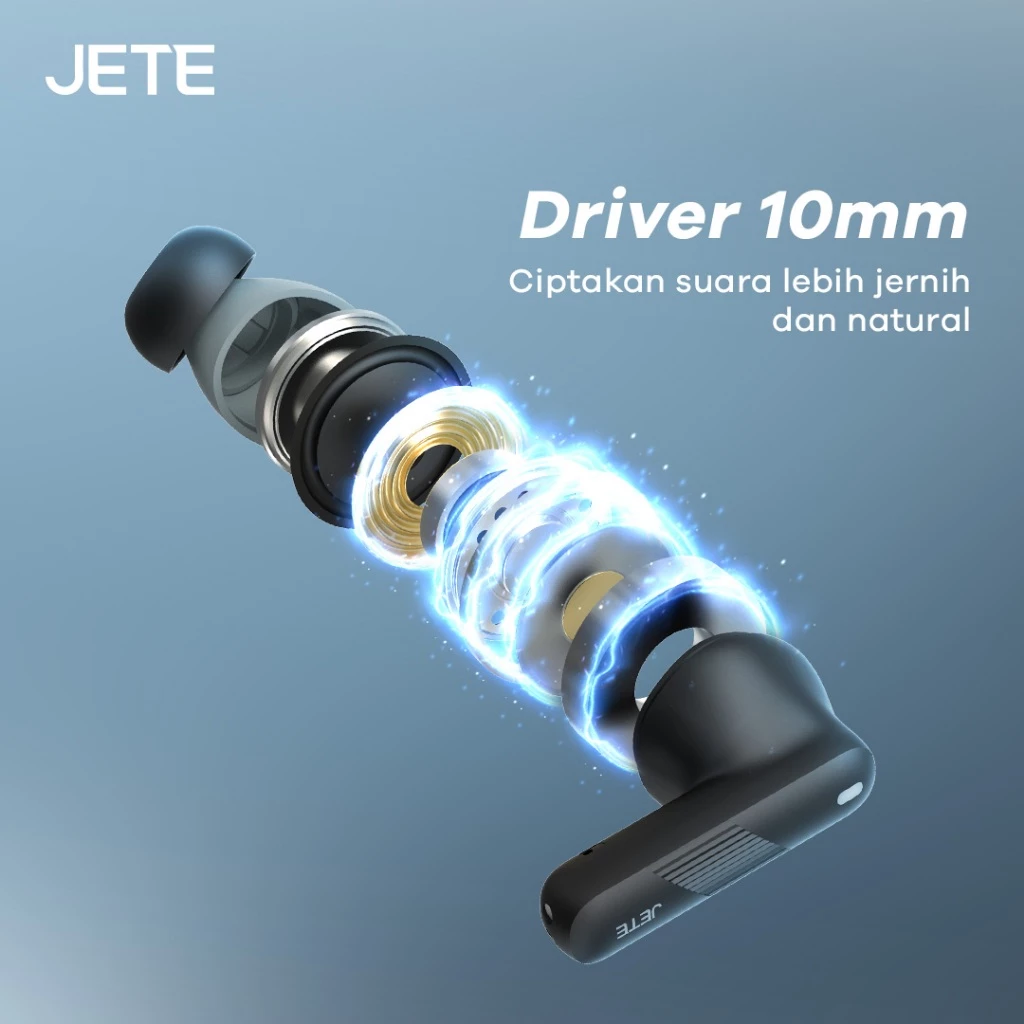 TWS Bluetooth ENC with 4 Mic JETE T15 BT 5.4 IPX5 Playtime 24H - Garansi 2th - Gambar 2
