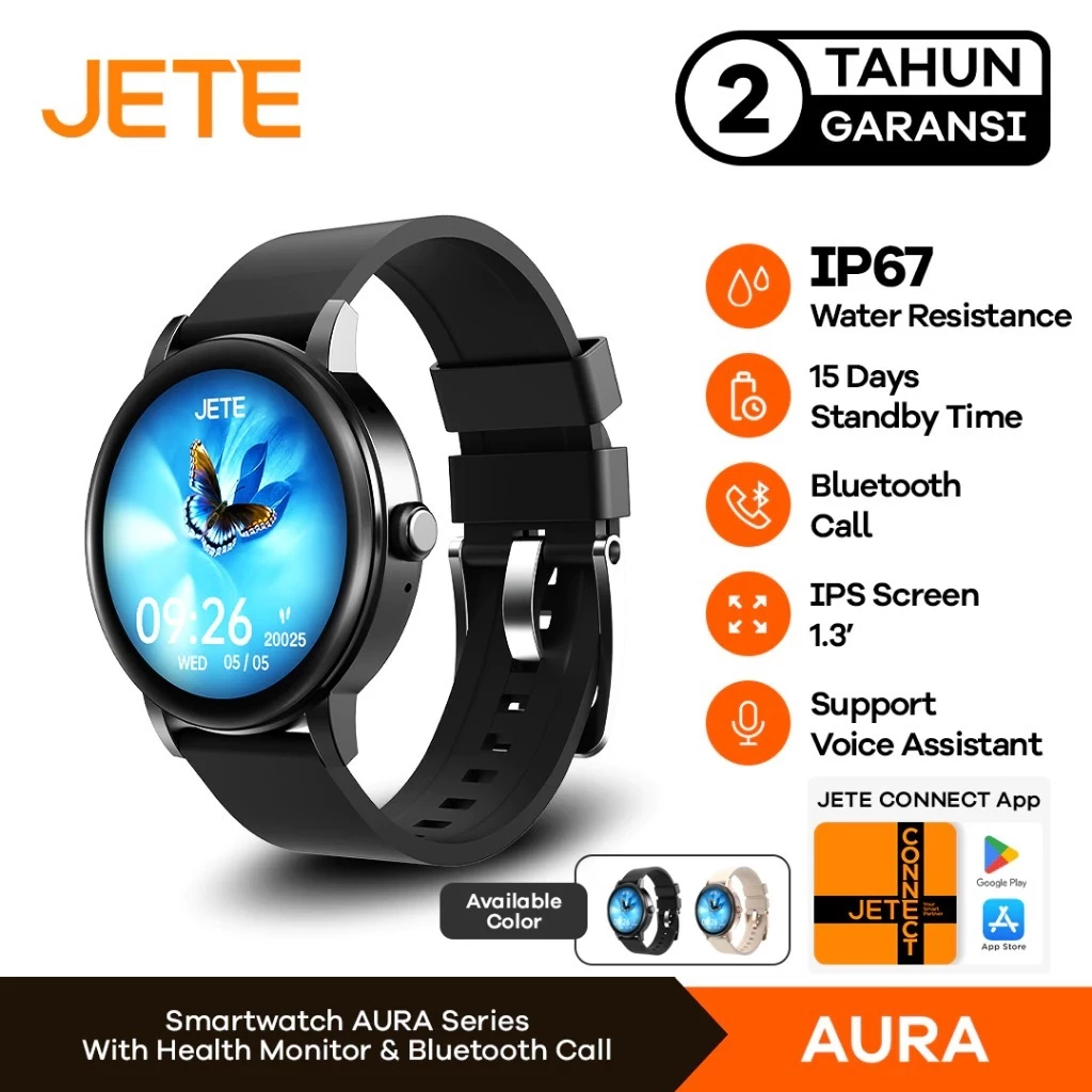 Smartwatch JETE Aura Sport Mode 100+ with IP67 Wireless Charging - Garansi Resmi (RTL)