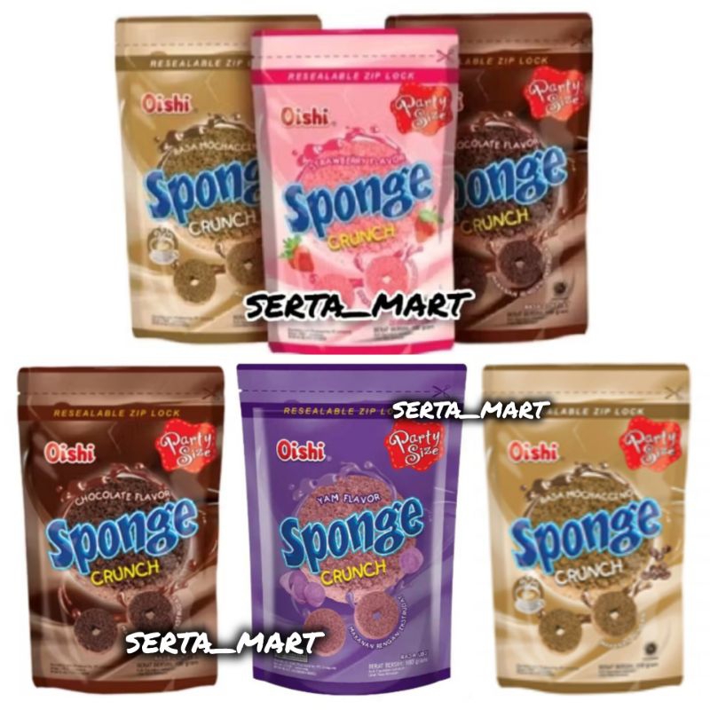 Oishi Sponge Crunch 100gr - Oishi Chocolate Sponge Strawberry ...