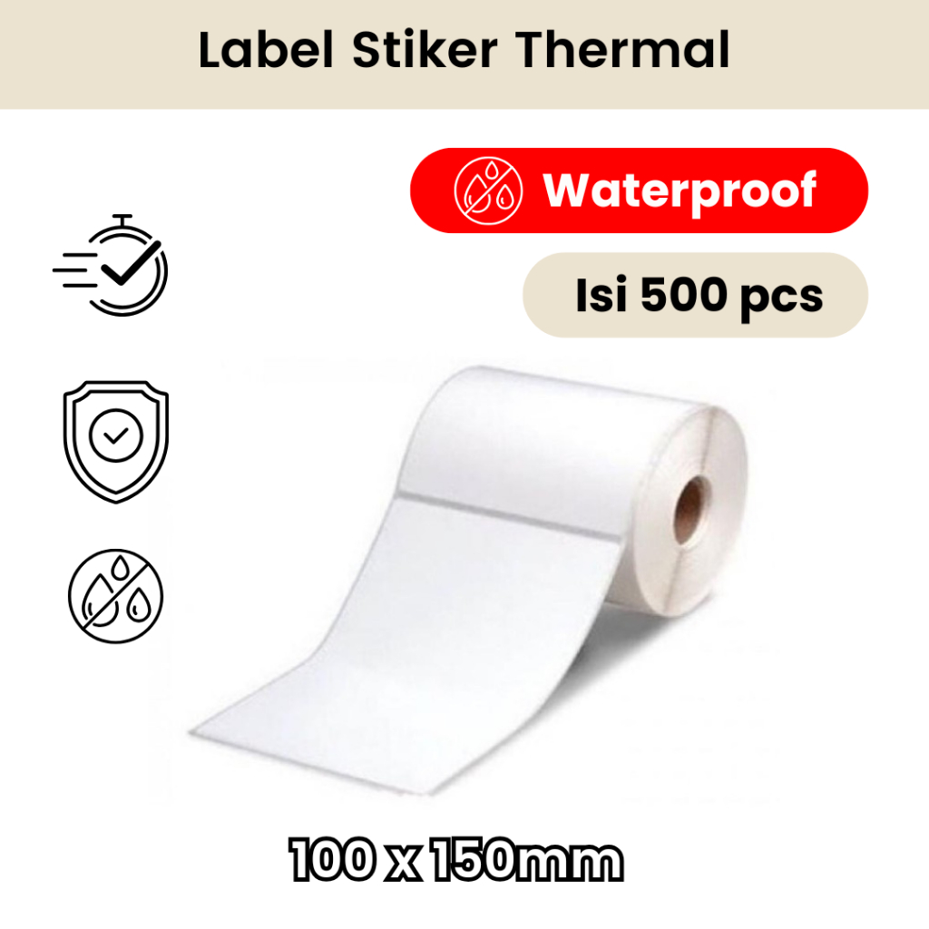 Thermal Sticker Label 100x150mm Waterproof Continuous Label Sticker ...
