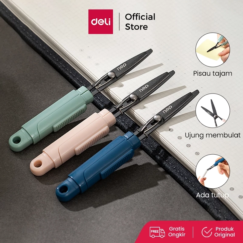 Deli Gunting Portable / Portable Scissor Dual Fungsi EZ508