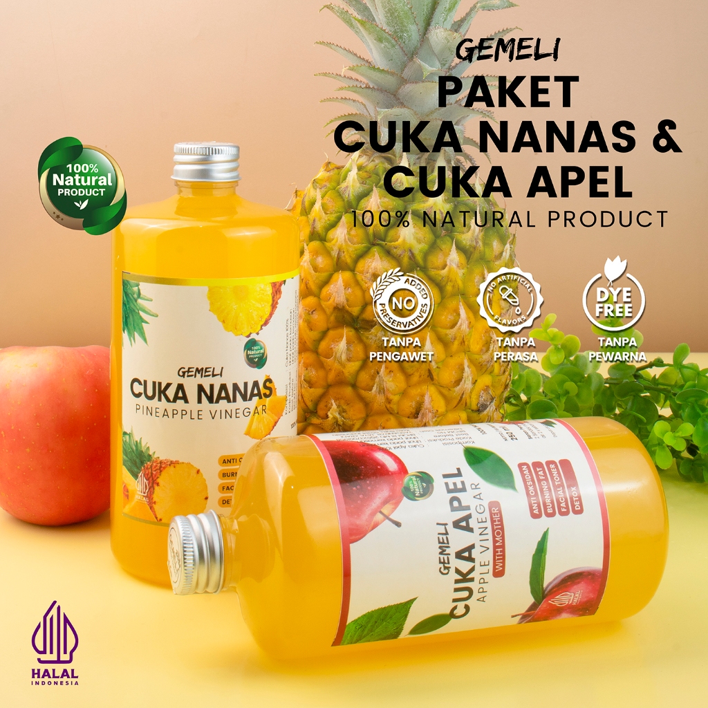 Paket Bundling Cuka Apel Original 500ml & Cuka Nanas Original 500ml - Gambar 3