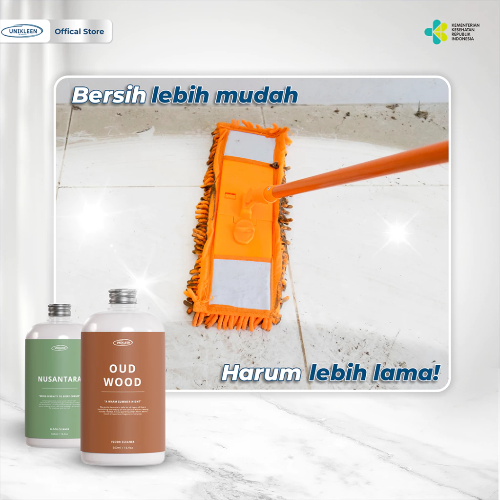 Unikleen Floor Cleaner Pembersih Lantai Antibacterial Cairan Pembersih sabun pel lantai Anti Lengket Bersih Wangi Premium 500ml - Gambar 3