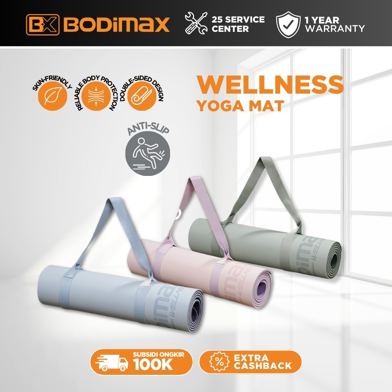 BODIMAX WELLNESS TPE Yoga Mat 8mm Matras Alas Anti Slip Tebal