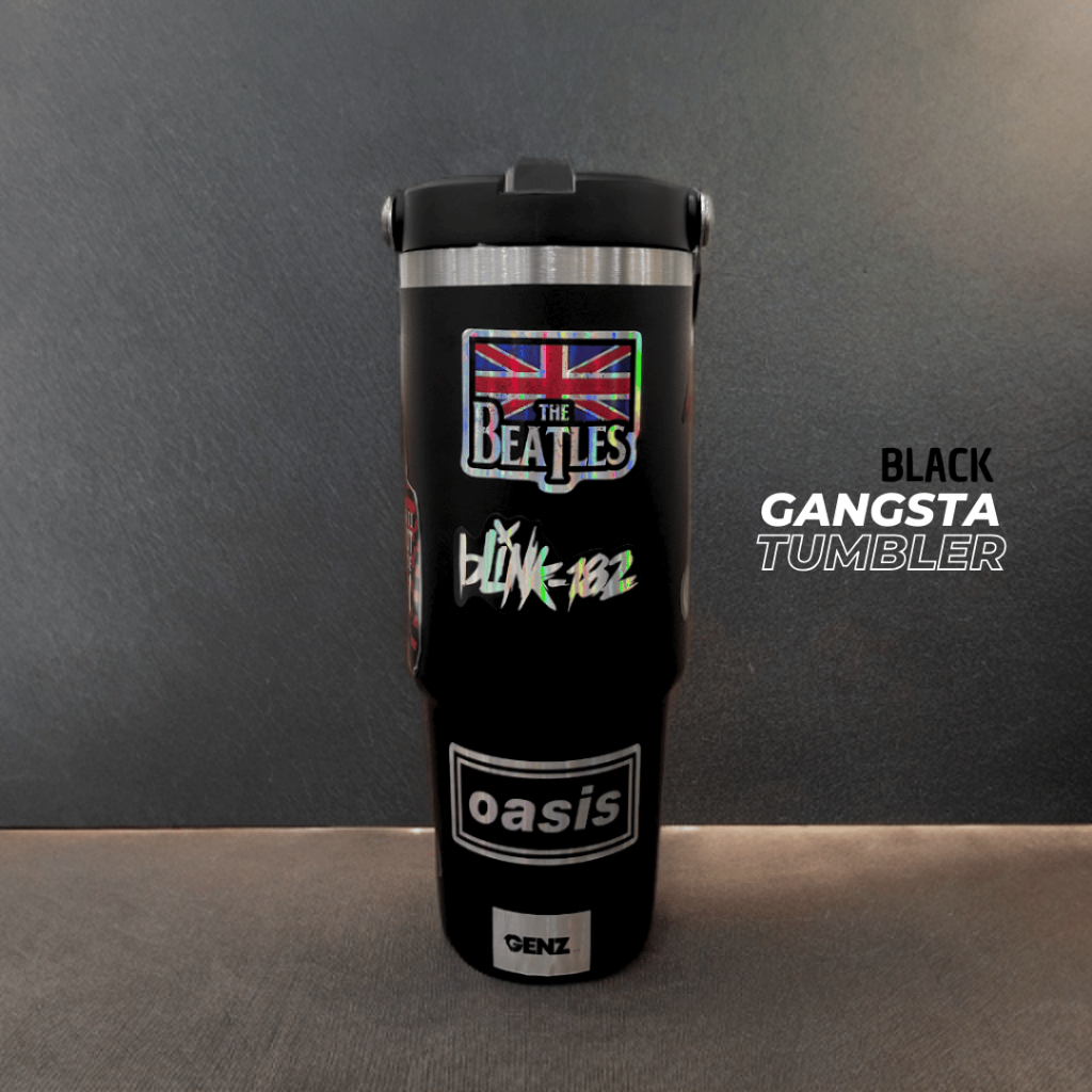 [BLACK] Tumbler Gangsta Handle Stainless Steel 900ML Vacuum Insulated 30 Oz Band Premium Quality