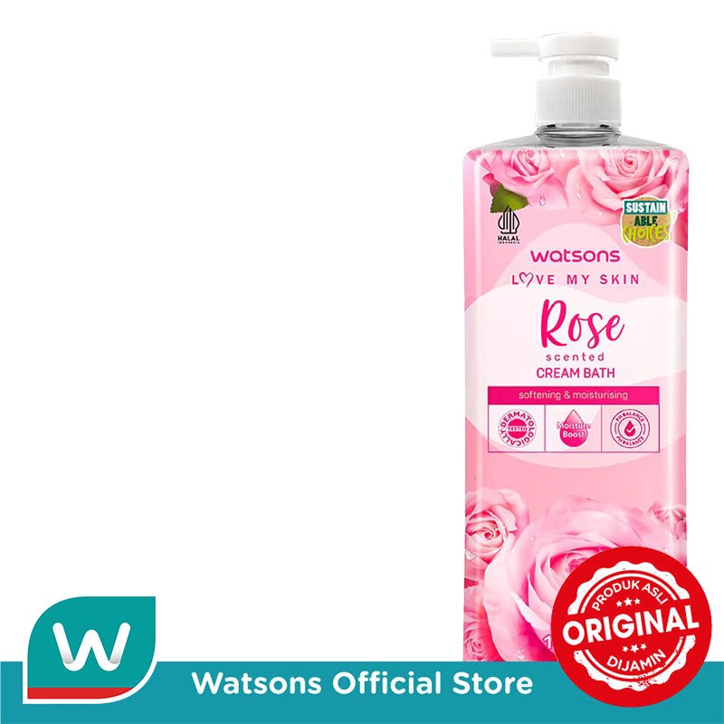 Watsons Rose Scented Cream Bath 1000ml - Gambar 3