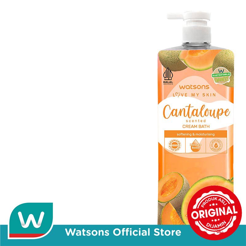 Watsons Cantaloupe Scented Cream Bath 1000ml - Gambar 3
