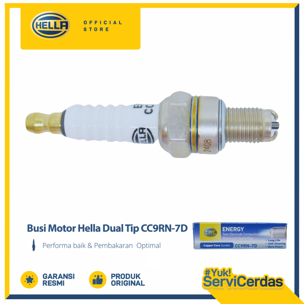 Busi Motor HELLA Dual Tip CC9RN-7D ~ - Gambar 2